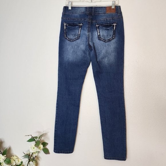 Maurices Denim Flex Jegging Skinny Jean Med Wash Distressed Premium Summer - Picture 8 of 12